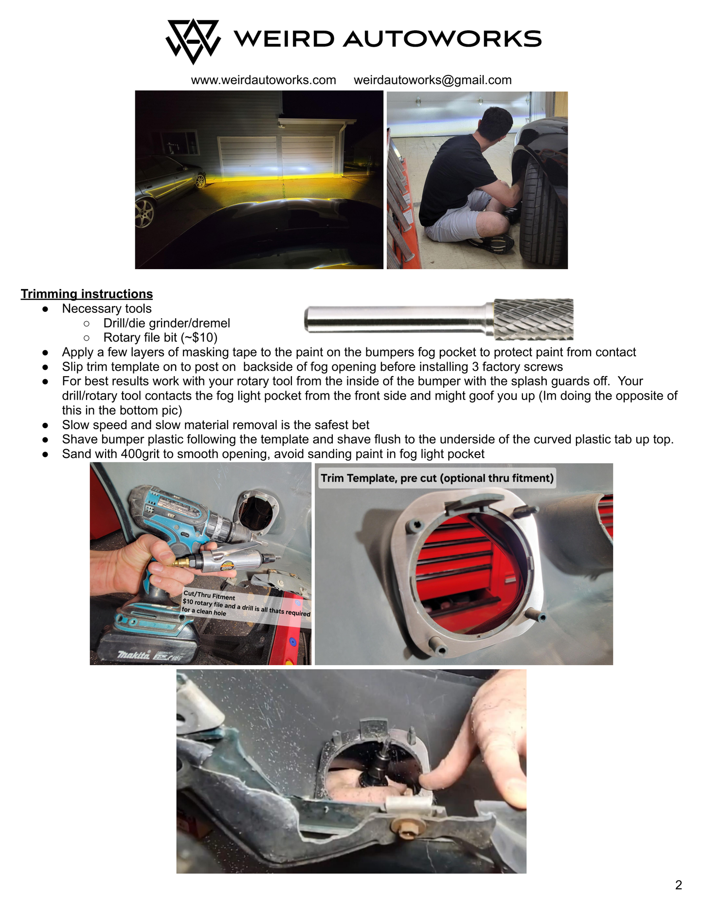 NB2 (01-03) Miata Fog Light Conversion Kit