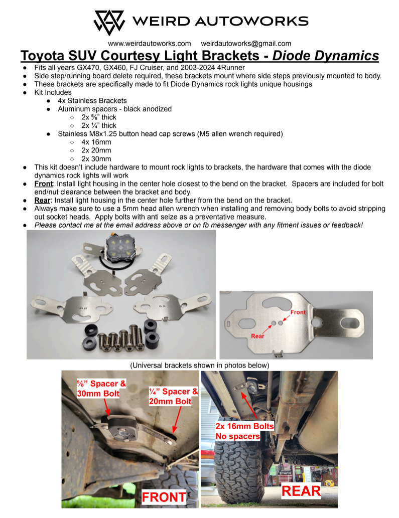 Toyota Rock Light Brackets - Diode Dynamics (GX470,GX460, FJ, 4Runner 4th & 5th gen)